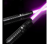 Y&Z 2 Pack Darth Maul Lightsaber, 2 In1 LED Glowing Toy Star Wars Sword, for Adult Kids - Black Hilt Metal Handle with 8 Color Luminous