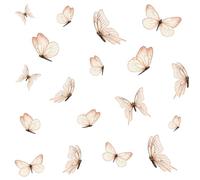 Y060 Lot de 18 stickers muraux papillons sur 3 feuilles DIN A4 pour chambre d'enfant, salon (n° 8 beige)