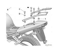 Shad Support Top Case Fixation arrière Yamaha Fazer 1000 Top Master Y0FZ11ST Noir