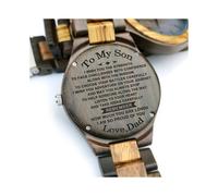 (Y1802) À mon fils - Tu es capable d'accomplir tout ce que tu veux Montre gravée en bois