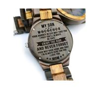 (Y1807) À mon fils - Tu es capable d'accomplir tout ce que tu veux Montre gravée en bois