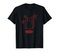 Y2K 90s Petit Chat Mignon comme Un fantôme Effrayant sous Les étoiles T-Shirt