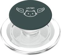 Y2K Adorable Chat archange Kawaii des années 90 au Paradis avec Halo PopSockets PopGrip pour MagSafe