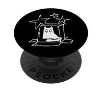Y2K Années 90 Chat Tomcat Triste sous Le Ciel étoilé PopSockets PopGrip Adhésif