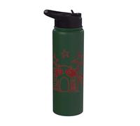 Y2K Années 90 mignon voleur de pizza raton laveur sous les étoiles Stainless Steel Insulated Water Bottle