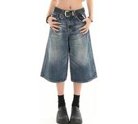 Y2k Baggy Jean Shorts Jorts Y2k Hip Hop Shorts Skater Jeans Grunge Jorts Esthétique Pantalon, 7fen# Bleu, Taille M