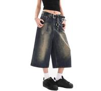Y2k Baggy Jean Shorts Jorts Y2k Hip Hop Shorts Skater Jeans Grunge Jorts Esthétique Pantalon, bleu vintage, Taille XL