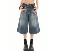 Y2k Baggy Jean Shorts Jorts Y2k Hip Hop Shorts Skater Jeans Grunge Shorts Esthétique Pantalon, 7fen# Bleu, Taille L