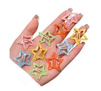 Y2K - Barrettes à cheveux avec étoiles colorées - Étoile mignonne - Pinces à cheveux latérales - Accessoire de cheveux pour enfant (vert émeraude)