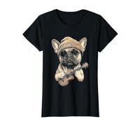 Y2K Bonnet pour ukulélé Bouledogue français T-Shirt Graphique avec Valeur