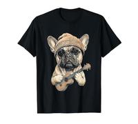 Y2K Bonnet pour ukulélé Bouledogue français T-Shirt Graphique avec Valeur