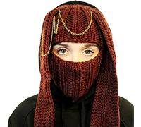 Y2k - Cache-cou tricoté pour filles, enfants, adolescents, cyclisme, ski, joli œil d'hiver exposé pour adolescents, ski, couleur unie, temps froid, réglable, protège contre les UV, b, Adult 57 59cm