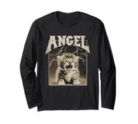 Y2K Cat Cute Silly Angel 90s 2000s Grunge Vintage Graphic Manche Longue
