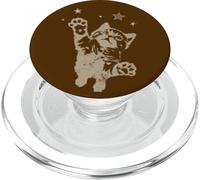 Y2K Cat Jumping Stars 90s 2000s Grunge Silly Vintage Graphic PopSockets PopGrip pour MagSafe