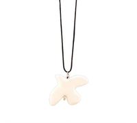 Y2k Collier et boucles d'oreilles en céramique avec pendentif colombe de la paix en forme de colombe, longue chaîne avec pendentif colombe blanche pour cadeau unisexe, Verre, Pas de gemme