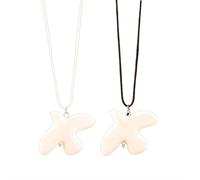 Y2k Collier et boucles d'oreilles en céramique avec pendentif colombe de la paix en forme de colombe, longue chaîne avec pendentif colombe blanche pour cadeau unisexe, Verre, Pas de gemme