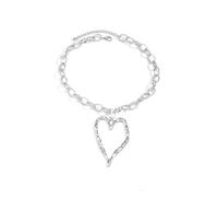 Y2K Collier plastron en forme de grand cœur doré pour femme - Chaîne épaisse réglable, grand ras du cou avec pendentif en forme de cœur exagéré, bijoux tendance audacieux, necklace, Acrylique, Ormeau