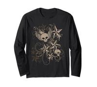 Y2k Grunge 2000s Skull Star Emo Harajuku Goth Scene Brown Manche Longue