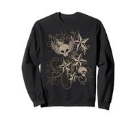 Y2k Grunge 2000s Skull Star Emo Harajuku Goth Scene Brown Sweatshirt