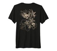 Y2k Grunge 2000s Skull Star Emo Harajuku Goth Scene Brown T-Shirt Haut de Gamme
