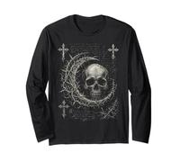 Y2K Grunge Goth Skull Sigil Dark Academia Occult Graphic Manche Longue