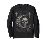 Y2K Grunge Goth Skull Sigil Dark Academia Occult Graphic Manche Longue