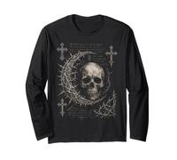 Y2K Grunge Goth Skull Sigil Dark Academia Occult Graphic Manche Longue