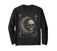 Y2K Grunge Goth Skull Sigil Dark Academia Occult Graphic Manche Longue
