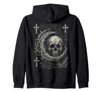 Y2K Grunge Goth Skull Sigil Dark Academia Occult Graphic Sweat à Capuche