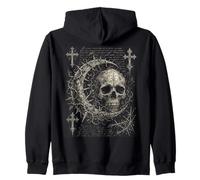 Y2K Grunge Goth Skull Sigil Dark Academia Occult Graphic Sweat à Capuche