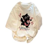 Y2K Grunge Graphic Clothing Emo Alt Harajuku T-Shirt Vintage Harajuku Tee Tops Summer Baggy Alt Preppy Goth Streetwear, Beige, XXL