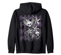 Y2k Grunge Skull Wings Star Purple 2000s Emo Harajuku Goth Sweat à Capuche