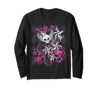 Y2k Grunge with Skull Wings Star Hot Pink 2000s Emo Teen Manche Longue