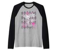 Y2k Grunge with Skull Wings Star Hot Pink 2000s Emo Teen Manche Raglan