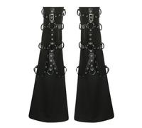 Y2K Jambières noires pour femmes et adolescentes - Manches évasées gothiques, punk, grunge, gyaru, harajuku, baggy avec boucle en métal, sangles en polyuréthane, accessoires de festival, Noir , L