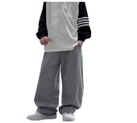 Y2k Jean baggy pour garçon - Coupe ample - Pantalon cargo en denim - Jambes larges - Avec taille élastique - Streetwear - Droit - Avec poche, 02 Pantalon de survêtement gris, 150