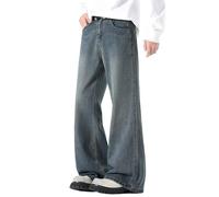 Y2K Jean baggy pour homme - Pantalon large en denim - Style skater - Style streetwear - Coupe ample - Décontracté - Jambes larges - Streetwear - Loose - Pantalon cargo, O bleu., XXL
