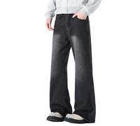 Y2K Jean baggy pour homme - Pantalon large en denim - Style skater - Style streetwear - Coupe ample - Décontracté - Jambes larges - Streetwear - Loose - Pantalon cargo, O Noir., XXL