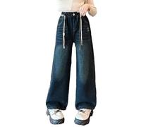 Y2k Jean pour Fille Pantalon Cargo Baggy en Coton de Travail Grande Taille Décontracté Casual Idéal Un Usage Quotidien