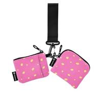 Y2k Lot de 2 pochettes à monnaie tendance pour femme Motif fleurs de pêche avec dragonne, Y2k 90s Flower Peach, 1 size, Décontracté
