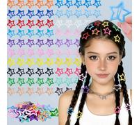 Y2K Lot de 50 pinces à cheveux en forme d'étoile colorée, 3 cm, antidérapantes, accessoires de cheveux en métal robuste, ornements de cheveux tendance pour filles et femmes, idéales pour un usage