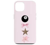 Y2K Lucky Ball 8 Léopard Étoile Motif lys tigré Rose Coque pour iPhone 13