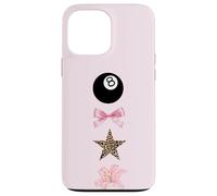 Y2K Lucky Ball 8 Léopard Étoile Motif lys tigré Rose Coque pour iPhone 13 Pro Max