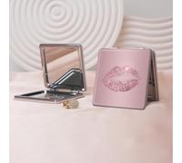 Y2K Miroir de maquillage portable de style millénaire, mini miroir de maquillage pliable, miroir de poche carré grossissant double face, convient pour tout le monde en diverses occasions