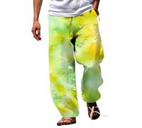 Y2K Pantalon de loisirs pour homme - Imprimé élégant - Pantalon de plage - Pantalon de jogging long - Pantalon de course - Taille élastique - Pantalon d'extérieur confortable et fin - Pantalon de