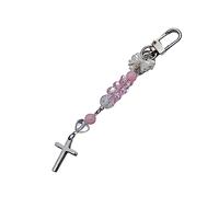 Y2K Porte-clés en forme de cœur avec pendentif en forme d'ours en forme de croix pour sac à main, breloque de téléphone mignonne