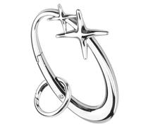 Y2k Porte-clés mousqueton étoile extra large brillant, accessoire de boucle de ceinture argenté, mousqueton tendance unique en alliage, mousqueton mignon Y2k pour homme et femme