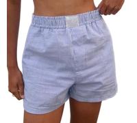 Y2K Short à volants pour femme avec taille élastique et boutons sur le devant, F-bleu., S