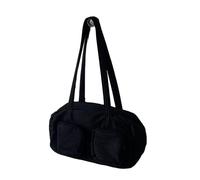 Y2k Streetwear Sac à main solide sous les bras Sac à bandoulière coréen pour vitrines décontractées Goût de mode personnel, Noir , One Size