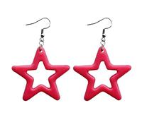 Y2K Style Boucles d'oreilles pendantes Simple Creux Acrylique Étoile Pendentif Goutte Déclaration Bijoux Mode Petites Créoles Pendentifs Longue Durée, taille unique, comme décrit